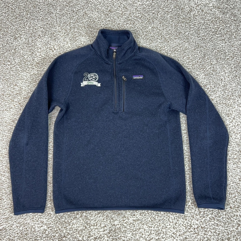 Patagonia‎ Better Sweater Pullover Mens Small Blue 1/4 Zip Fleece Outdoor Logo